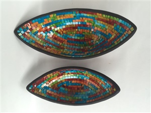 Mosaic Boat Shape Bowls
